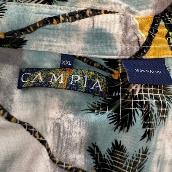 Vintage 90s Campia Moda Hawaiian Shirt Size Mens 2 XL Floral Short Sleeve Button - Picture 8 of 11